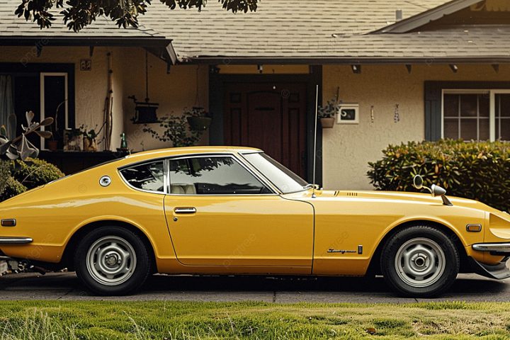 pngtree-a-classic-yellow-japanese-car-on-the-house-front-yard-image_15670549